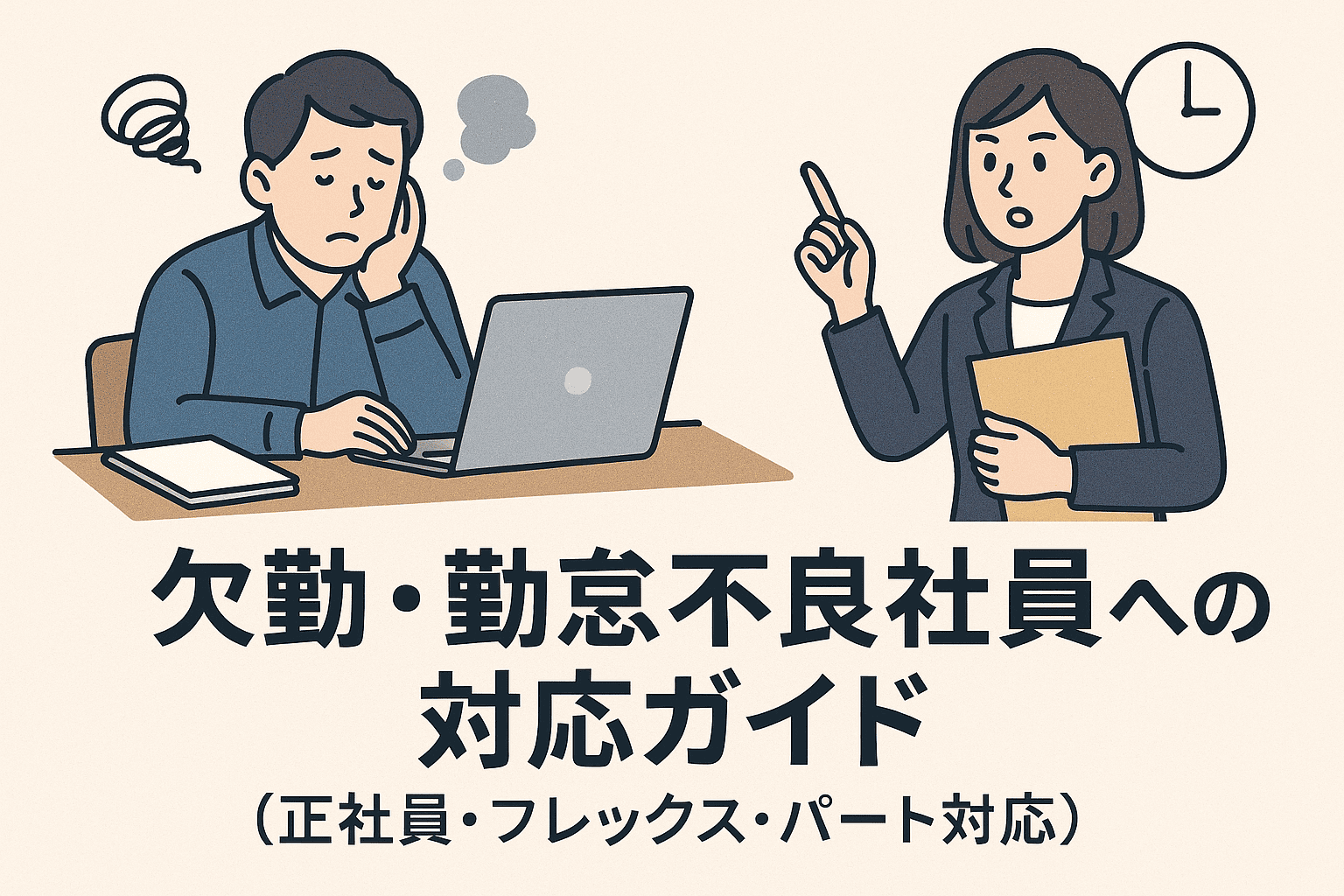 欠勤・勤怠不良社員への対応ガイド（正社員・フレックス・パート対応）